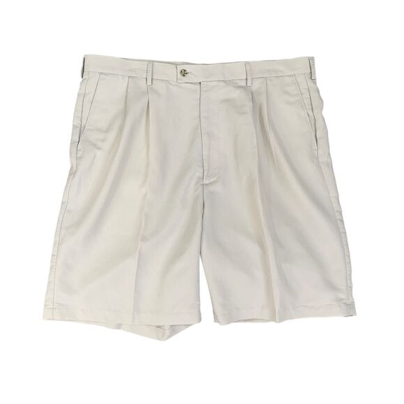 Nike Golf Shorts Mens 40 Natural White Pleated Front Lightweight Rayon Blend - Picture 1 of 12